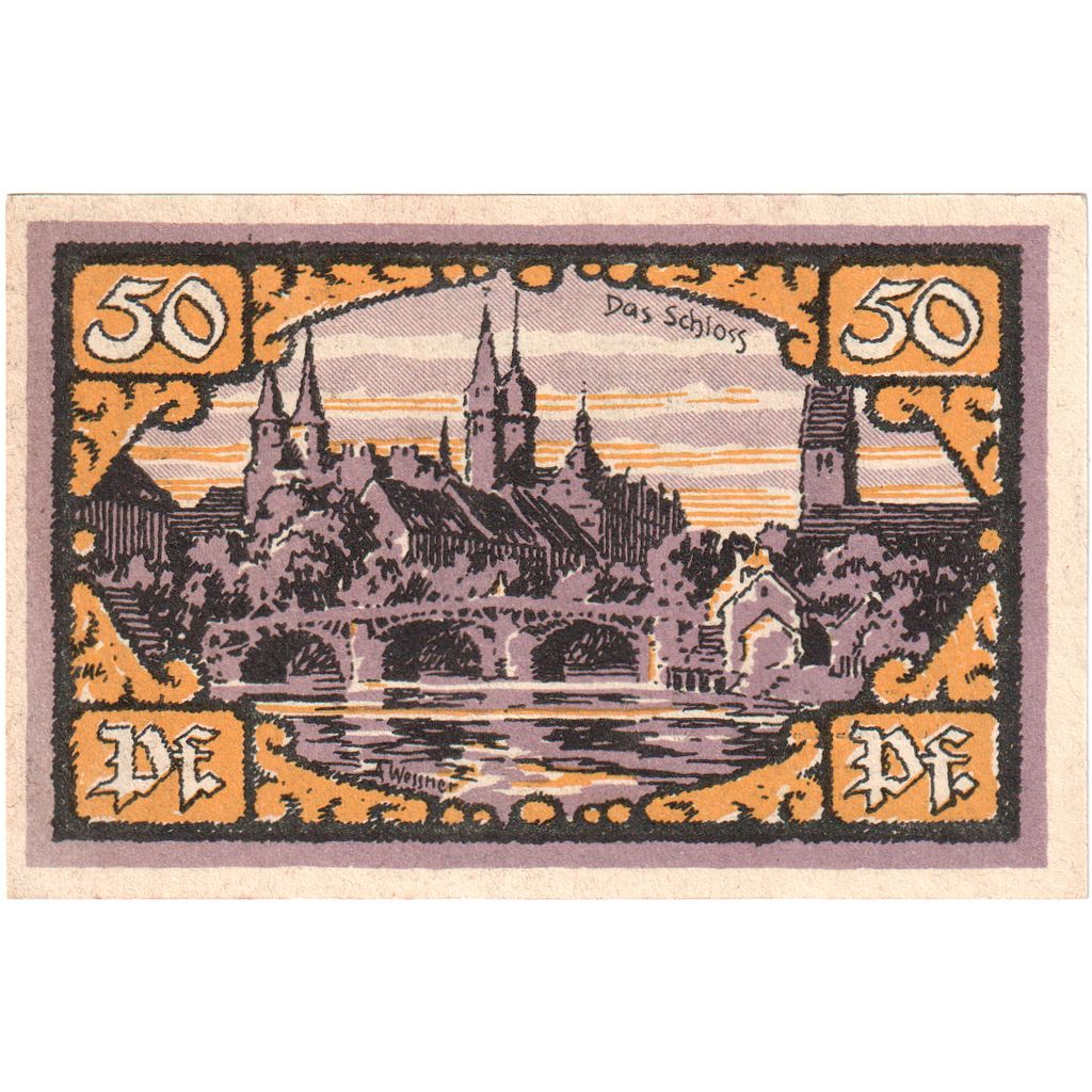 Germania, Merseburg Stadt, 50 Pfennig, pont, 1921, 1921-05-01, SPL, Mehl:884.2
