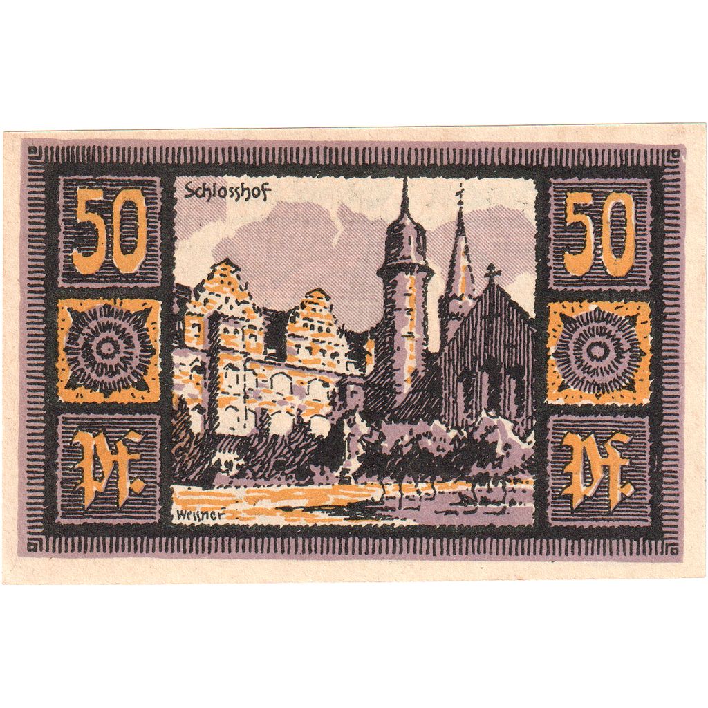Germania, Merseburg Stadt, 50 Pfennig, Eglise, 1921, 1921-05-01, SPL, Mehl:884.2
