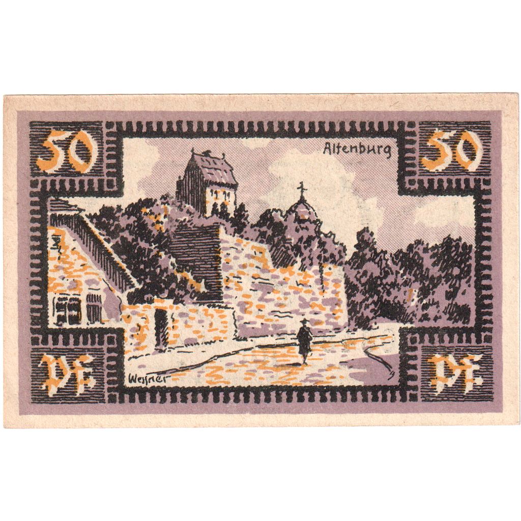 Germania, Merseburg Stadt, 50 Pfennig, rempart, 1921, 1921-05-01, SPL