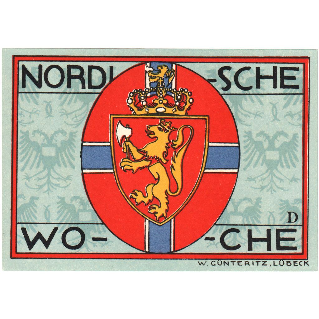 Deutschland, Lübeck Nordische Woche Musterschau, 50 Pfennig, Blason, 1921
