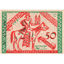 Niemcy, Magdeburg Stadt, 50 Pfennig, personnage, 1921, UNC(65-70), Mehl:857.1