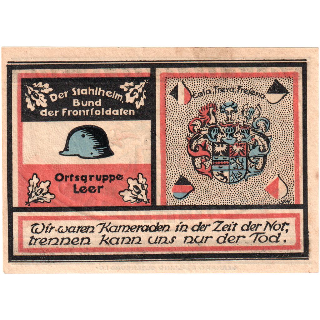 Deutschland, Leer, 50 Pfennig, texte 1, 1921, 1921-11-06, UNZ-, Mehl:781.1