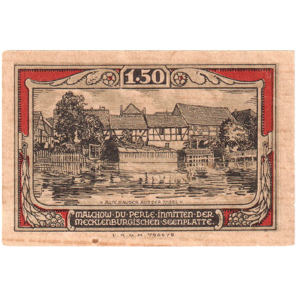Deutschland, Malchow Stadt, 1.5 Mark, paysage, UNZ, Mehl:863.3c
