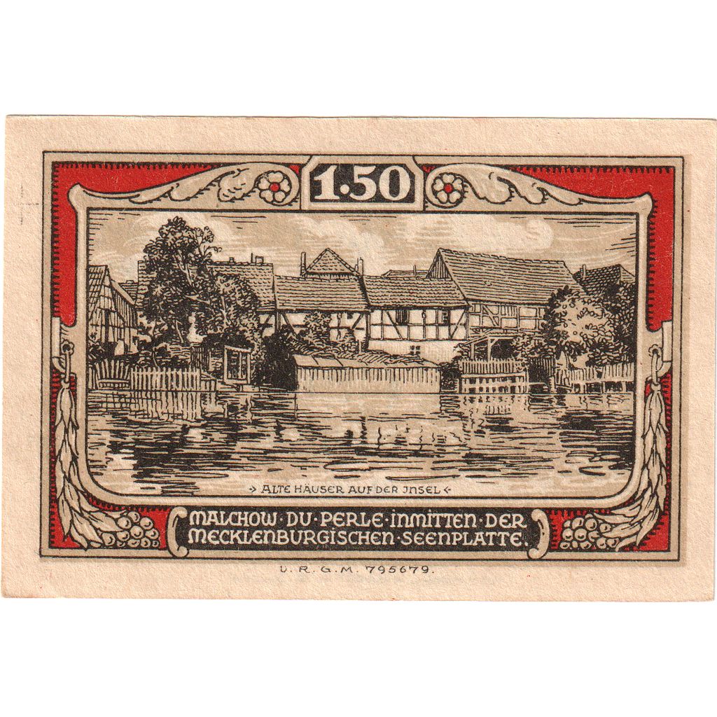Deutschland, Malchow Stadt, 1.5 Mark, paysage 1, UNZ, Mehl:863.3c