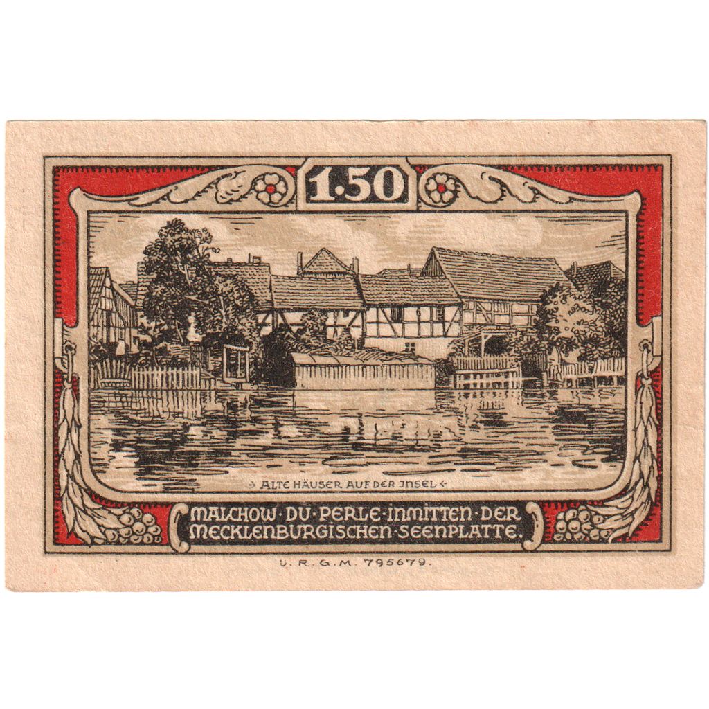 Deutschland, Malchow Stadt, 1.5 Mark, paysage 3, UNZ, Mehl:863.3c