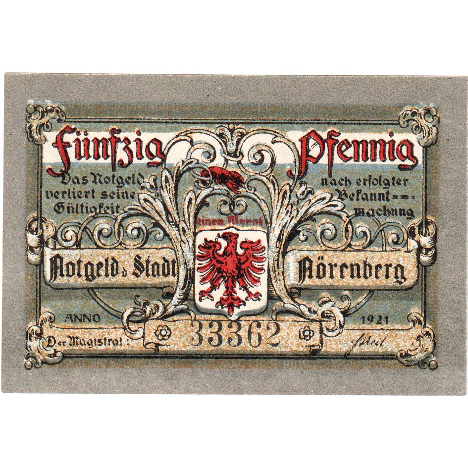 Deutschland, Norenberg, 50 Pfennig, personnage, 1921, UNZ-, Mehl:979.41a