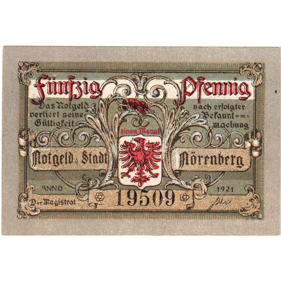 Deutschland, Norenberg, 50 Pfennig, personnage 1, 1921, UNZ-, Mehl:979.41a