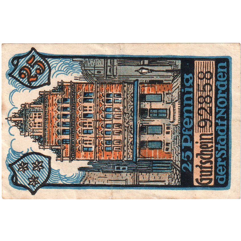 Deutschland, Norden Stadt, 25 Pfennig, Texte, 1920, 1920-01-15, VZ+, Mehl:N52.5
