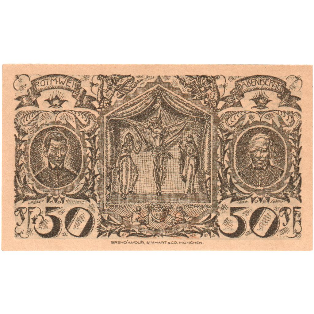 Deutschland, Oberammergau Gemeinde, 50 Pfennig, paysage, 1921, 1921-07-01, UNZ-
