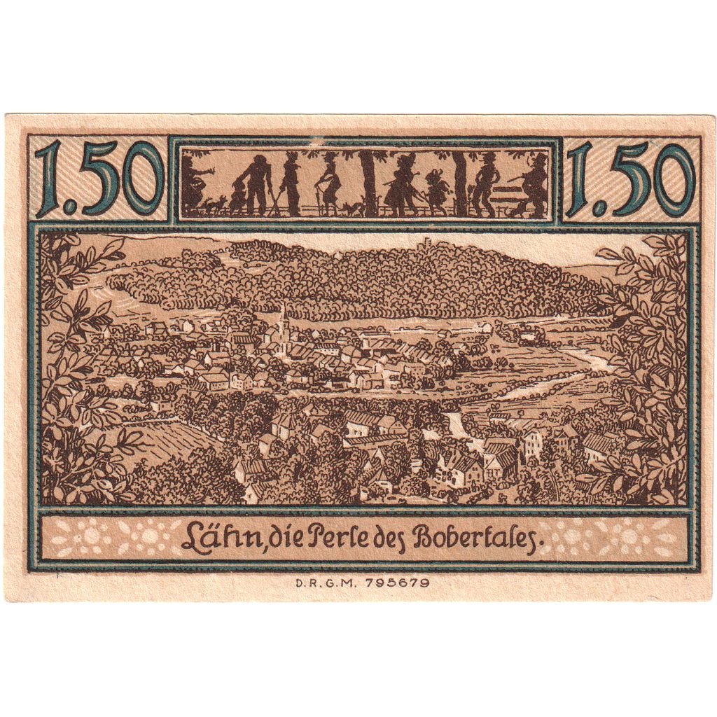 Deutschland, Lahn Stadtische Sparkasse, 1.5 Mark, paysage, VZ+, Mehl:756.1b