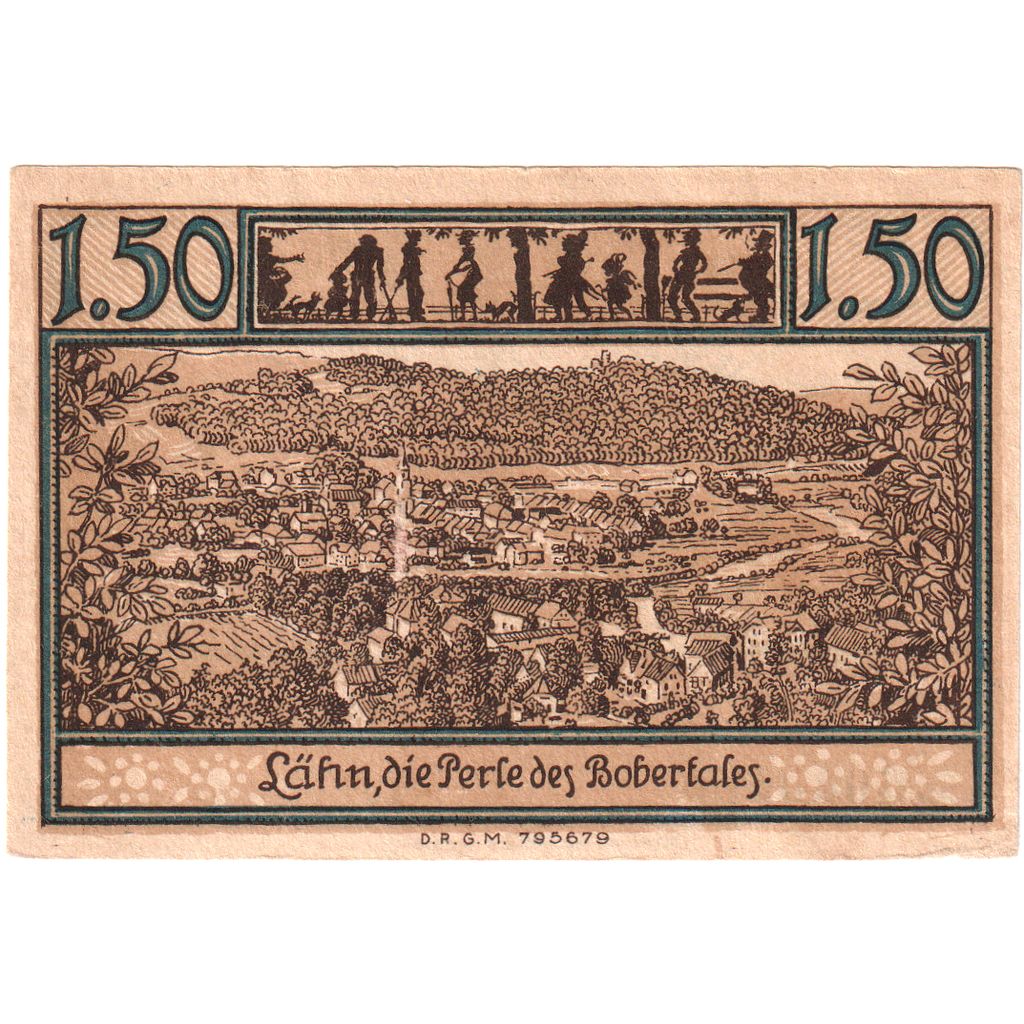 Deutschland, Lahn Stadtische Sparkasse, 1.5 Mark, paysage 1, VZ+, Mehl:756.1b