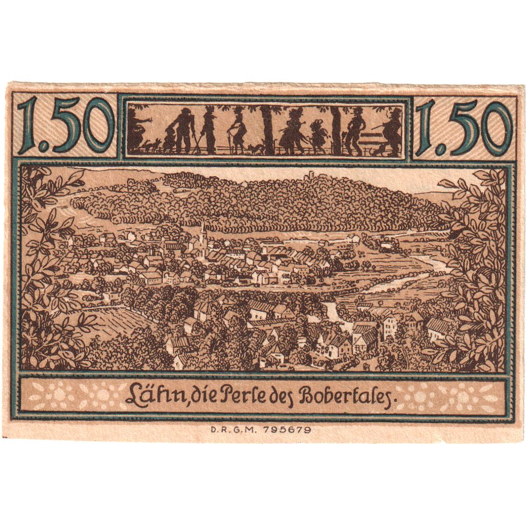 Germania, Lahn Stadtische Sparkasse, 1.5 Mark, paysage 3, SPL, Mehl:756.1b