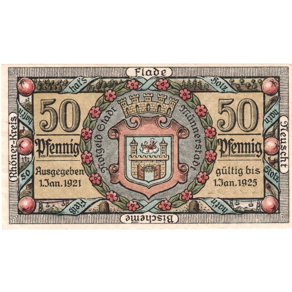 Geldschein, Deutschland, Münnerstadt, 50 Pfennig, tour, 1920, 1920-12-24, UNZ
