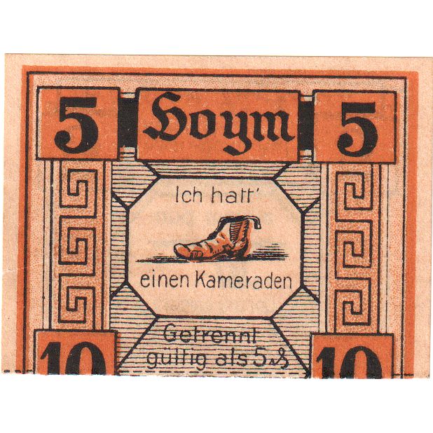 Deutschland, Hoym Stadt, 5 Pfennig, Chaussures, undated (1921), VZ, Mehl:634.1