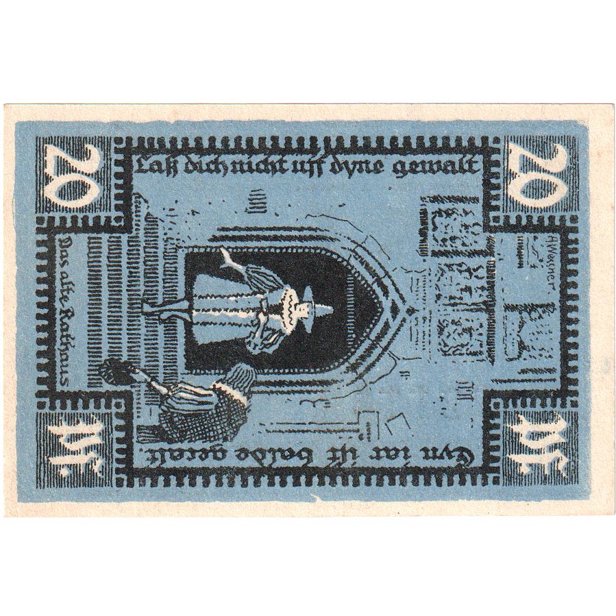 Niemcy, Merseburg Stadt, 20 Pfennig, personnage 1, 1921, 1921-05-01, UNC(60-62)
