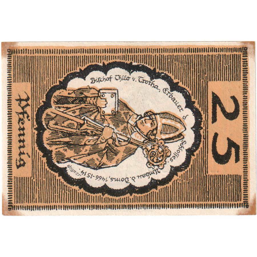Niemcy, Merseburg Stadt, 25 Pfennig, personnage, 1921, 1921-05-01, AU(55-58)