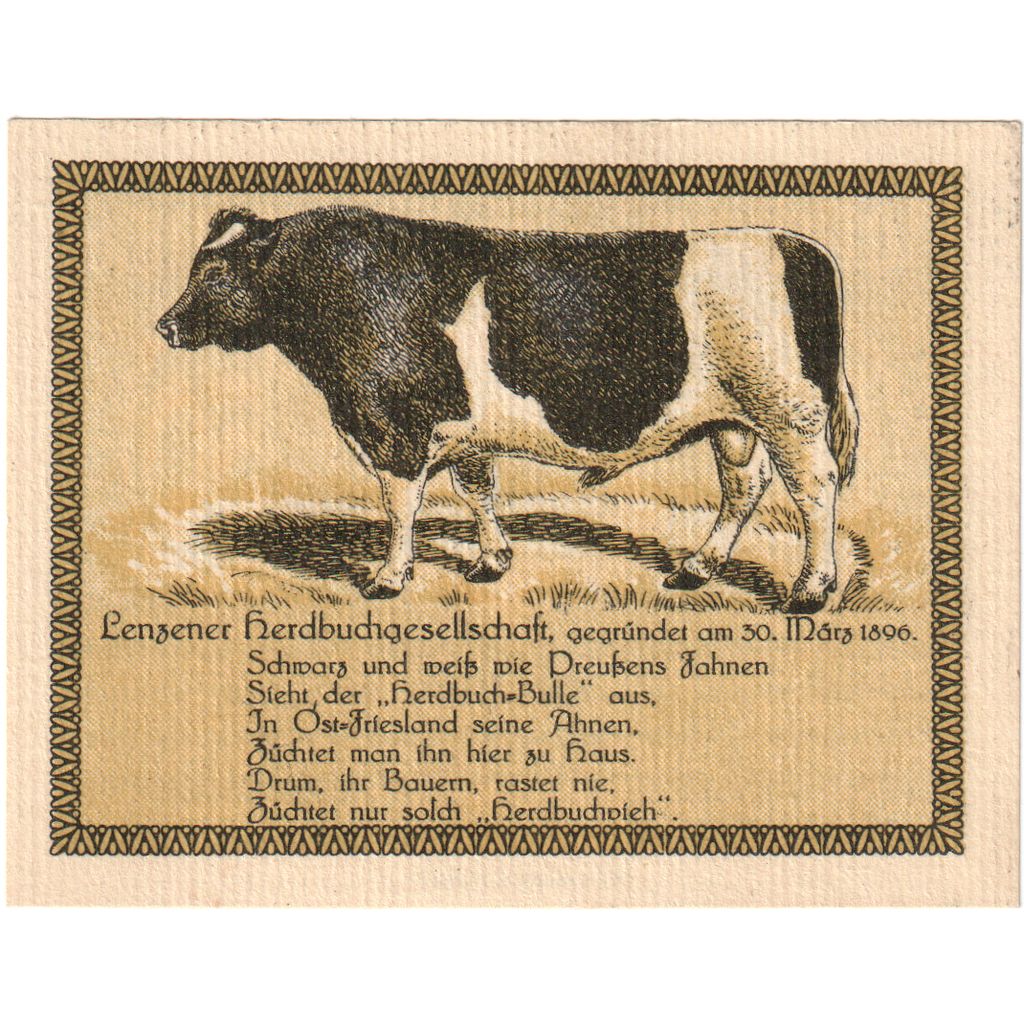 Deutschland, Lenzen, 50 Pfennig, vache, 1922, UNZ-, Mehl:792.1