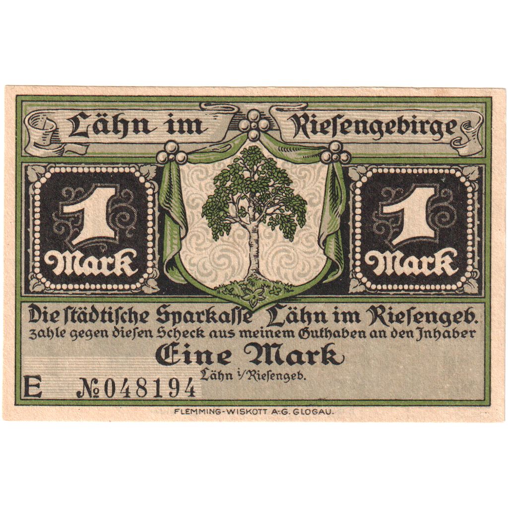 Deutschland, Lahn Stadtische Sparkasse, 1 Mark, 044199, VZ+
