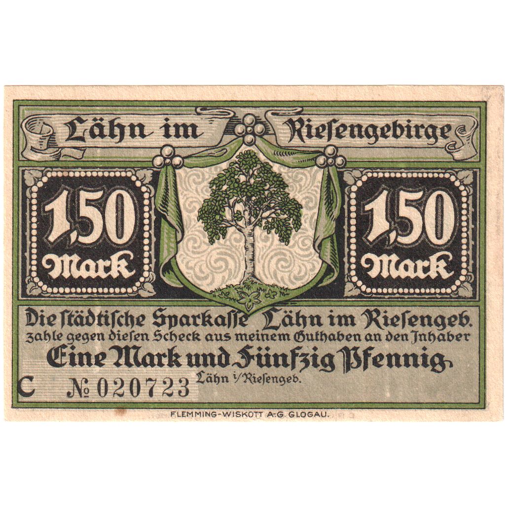 Deutschland, Lähn, 1.5 Mark, VZ+