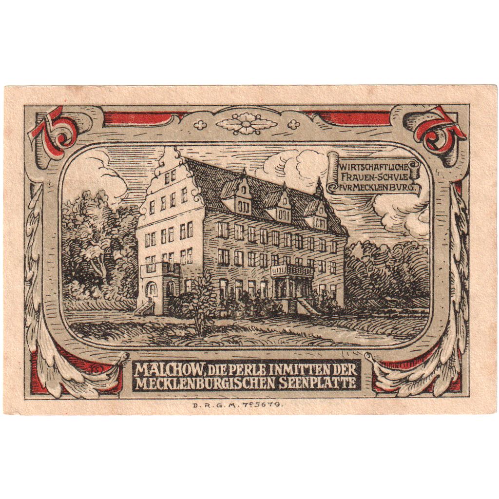 Deutschland, Malchow Stadt, 75 Pfennig, VZ+
