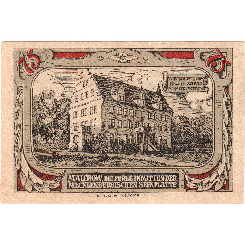 Germania, Malchow Stadt, 75 Pfennig, SPL