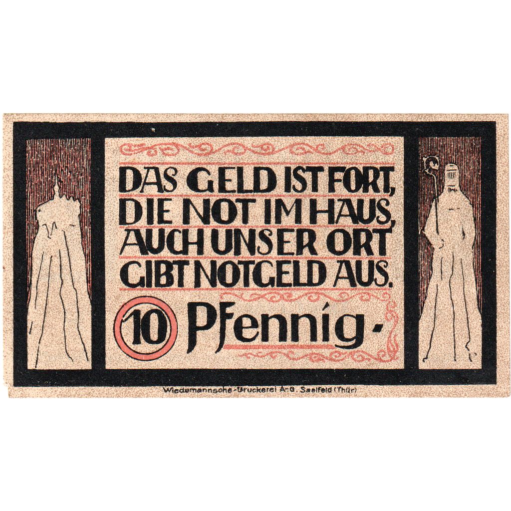 Geldschein, Deutschland, Lauenstein, 10 Pfennig, château, 1921, Undated, UNZ-
