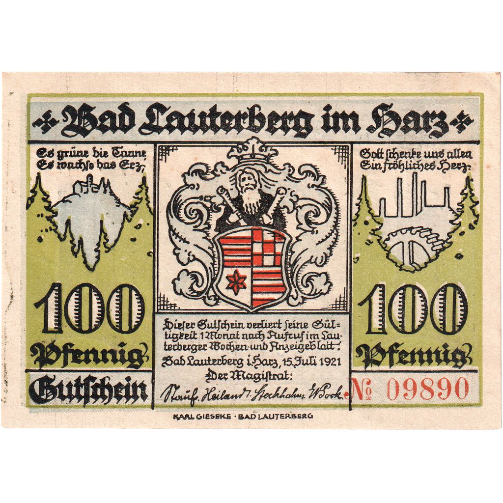 Germania, Lauterberg, 100 Pfennig, 1921-07-15, 11429, FDS