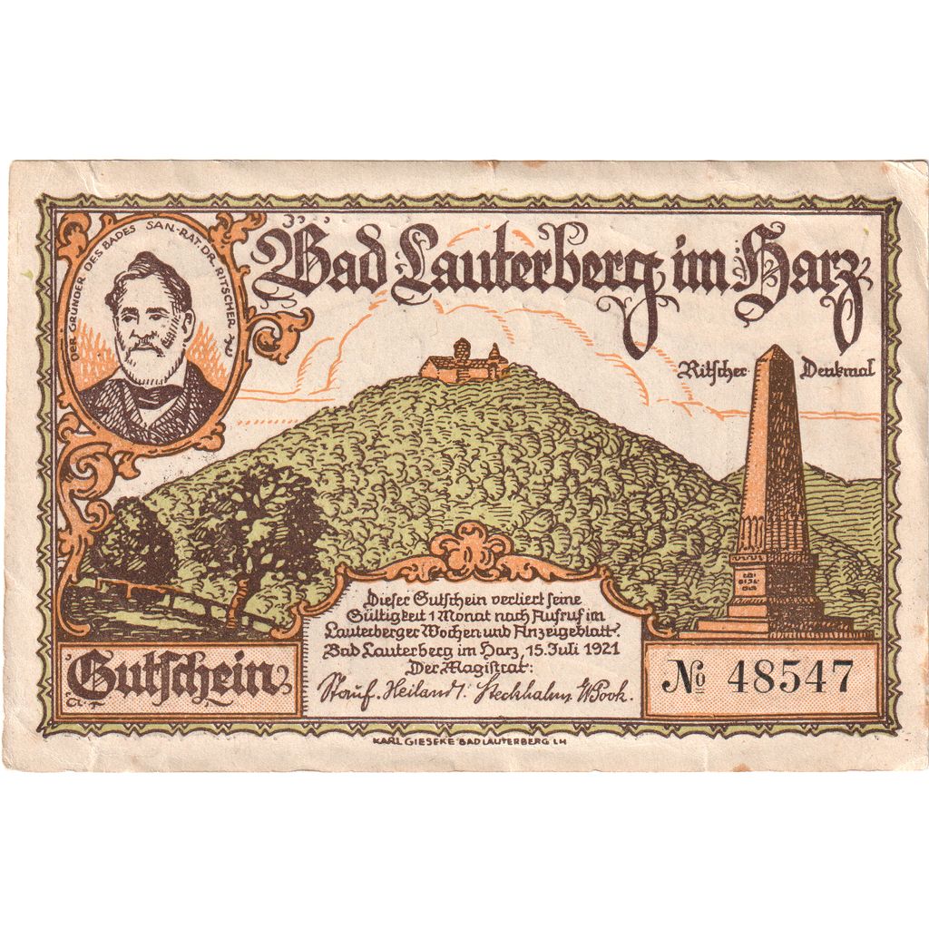 Niemcy, Lauterberg, 300 Pfennig, 1921-07-15, 48657, UNC(60-62)