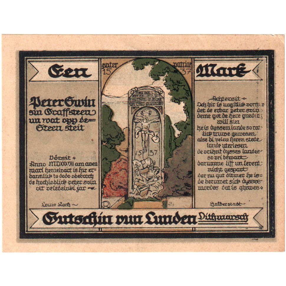 Niemcy, Lunden, 100 Pfennig, 1921-05-19, UNC(60-62)