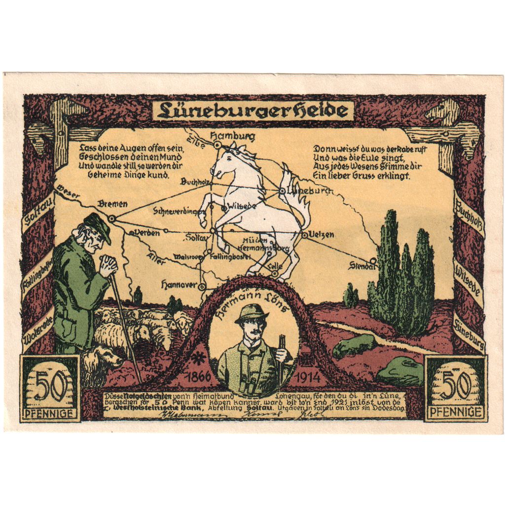 Niemcy, Lüneburger Heide, 50 Pfennig, UNC(60-62)