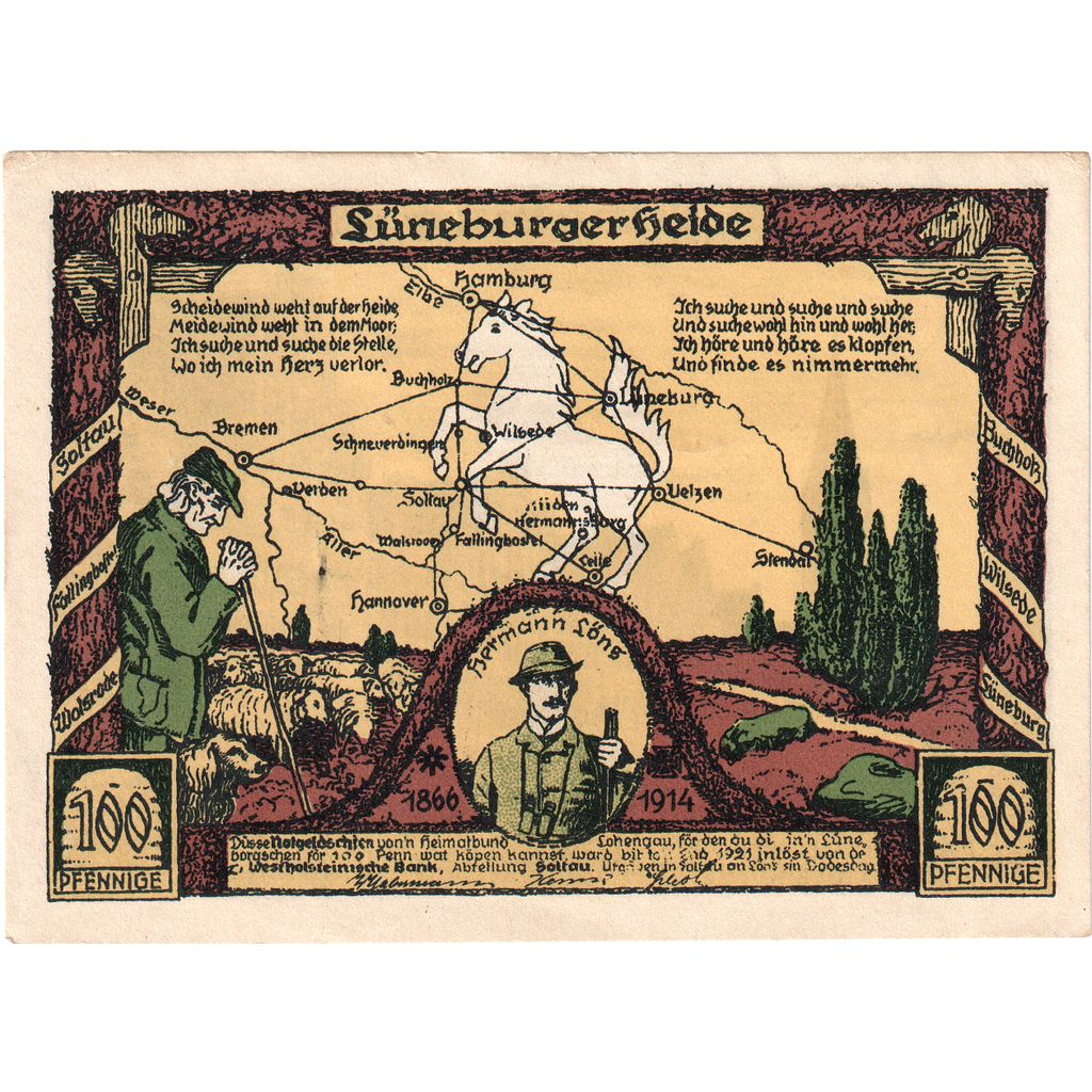 Deutschland, Lüneburger Heide, 100 Pfennig, VZ+