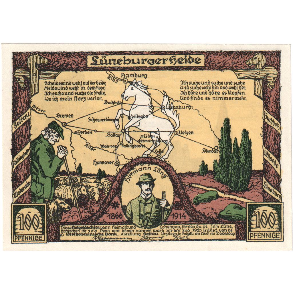 Deutschland, Lüneburger Heide, 100 Pfennig, VZ+