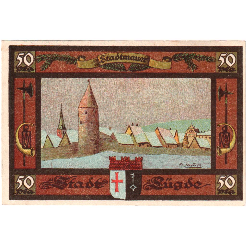 Germania, Lugde, 50 Pfennig, 1921-02-16, SPL