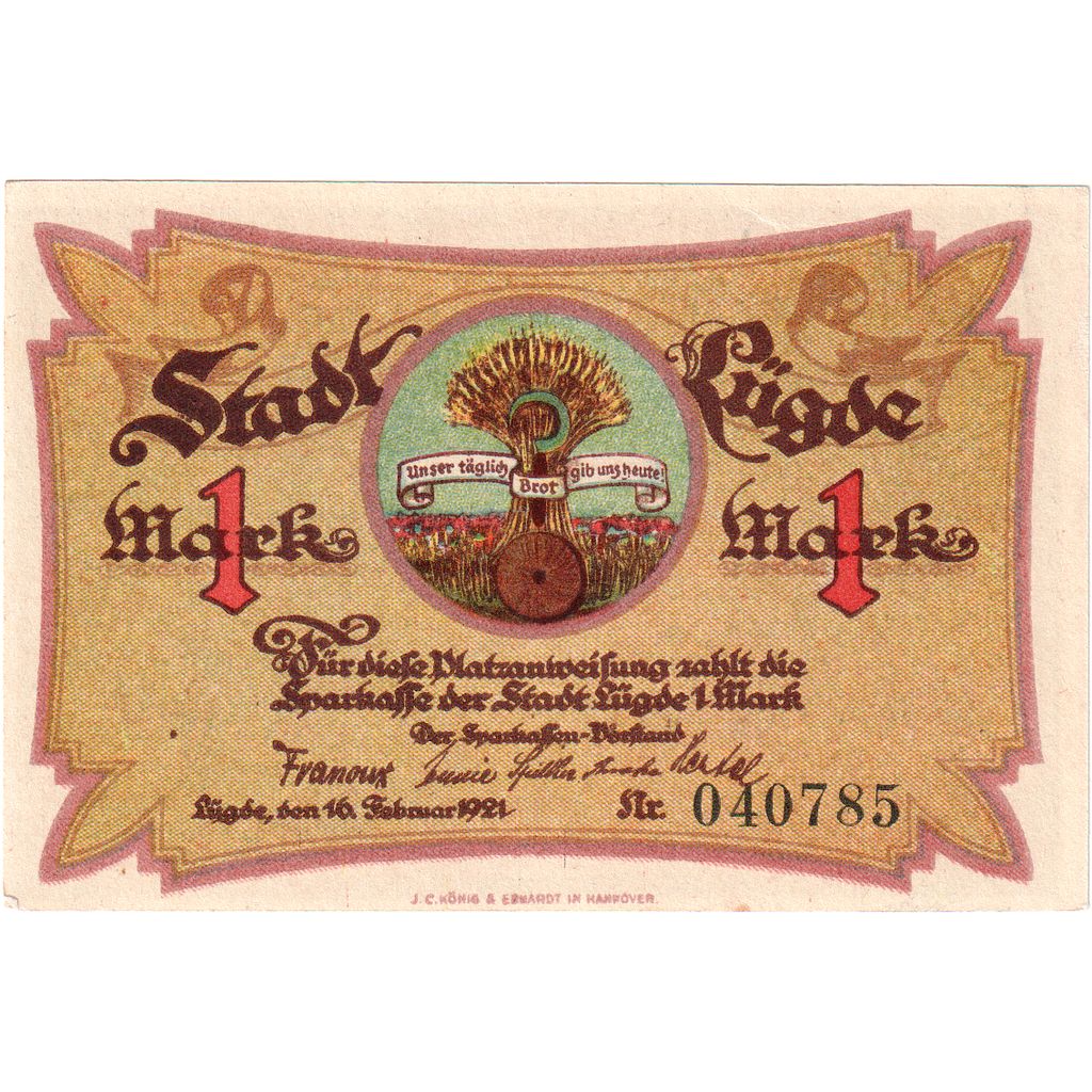 Deutschland, Lugde, 1 Mark, 1921-02-16, UNZ-