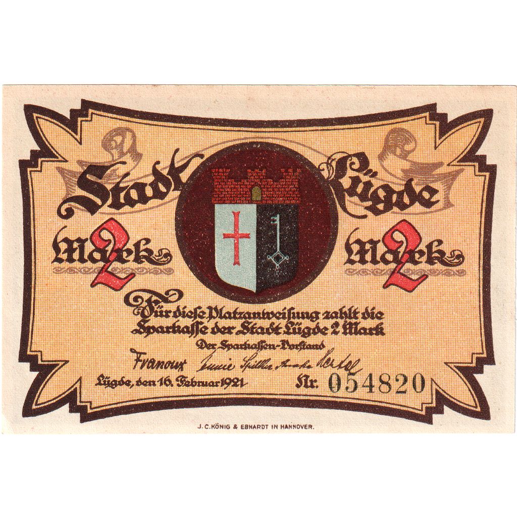 Germania, Lugde, 2 Mark, 1921-02-16, SPL