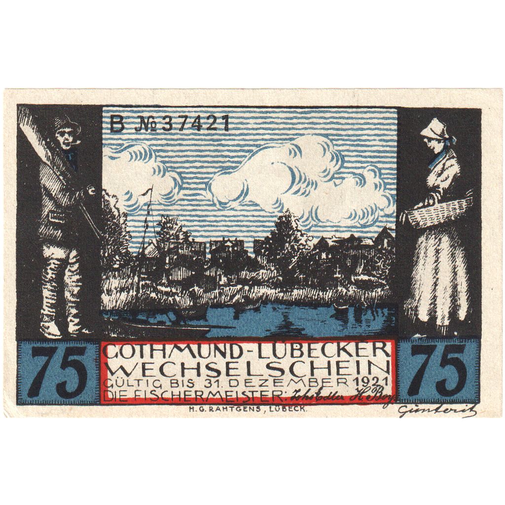 Deutschland, Wechselschein, 75 Pfennig, UNZ