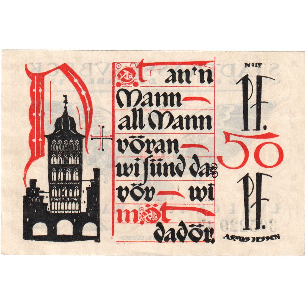 Deutschland, Lübeck, 50 Pfennig, 1921-05-01, UNZ