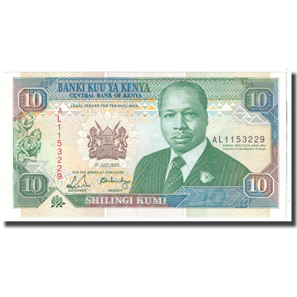 Billet, Kenya, 10 Shillings, 1990, 1990-07-01, KM:24b, NEUF