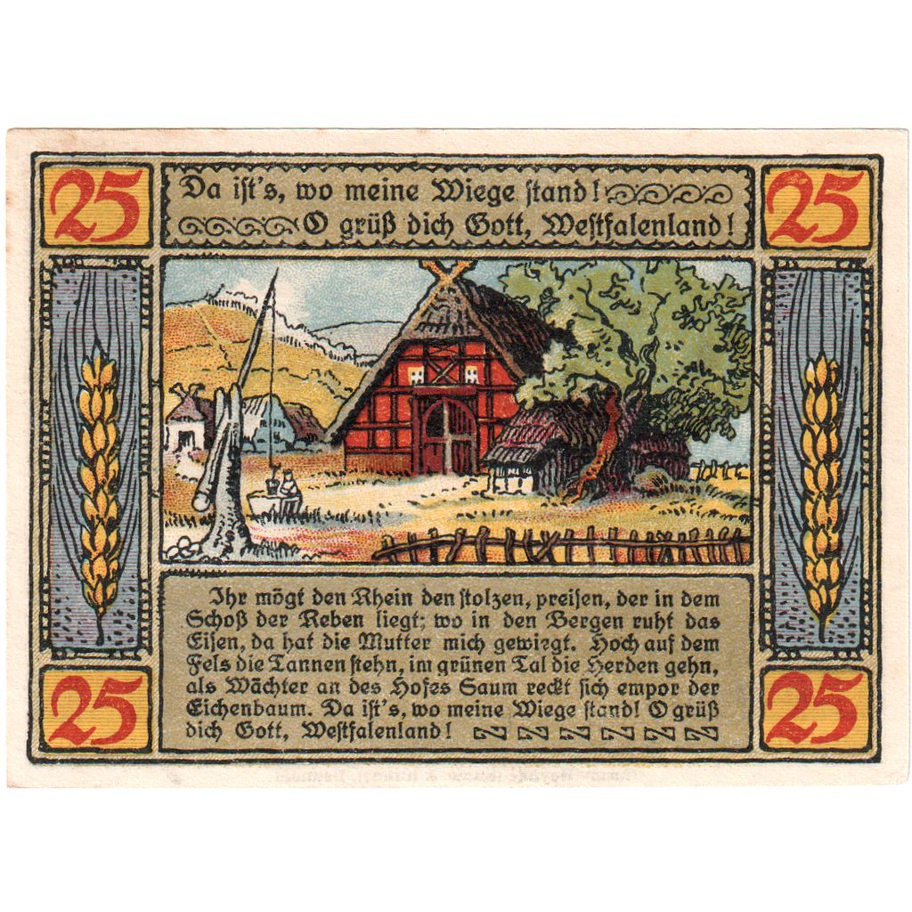 Niemcy, Lübbecke, 25 Pfennig, 029433, UNC(60-62)