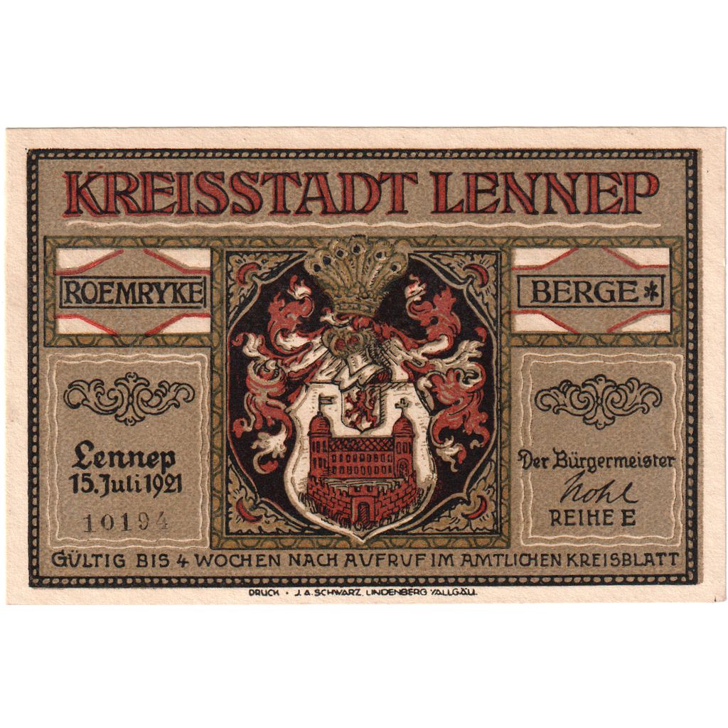 Deutschland, Rheinland, 75 Pfennig, 1921-07-15, 05355, UNZ-