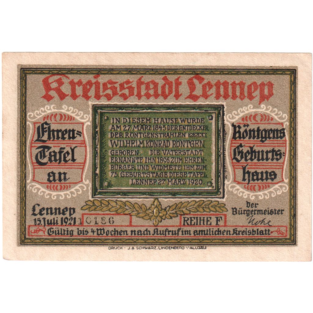 Niemcy, Rheinland, 75 Pfennig, 1921-07-15, 05355, UNC(63)