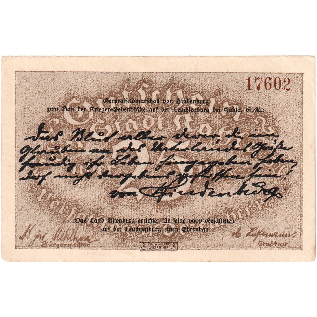 Niemcy, Kahla, 25 Pfennig, 1921-12-31, UNC(63)