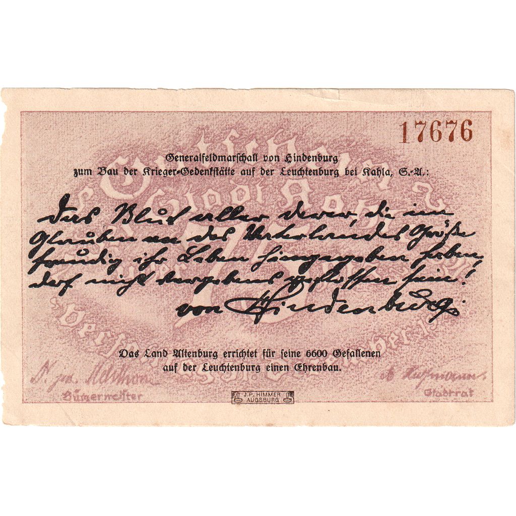 Deutschland, Kahla, 75 Pfennig, 1921-12-31, UNZ-