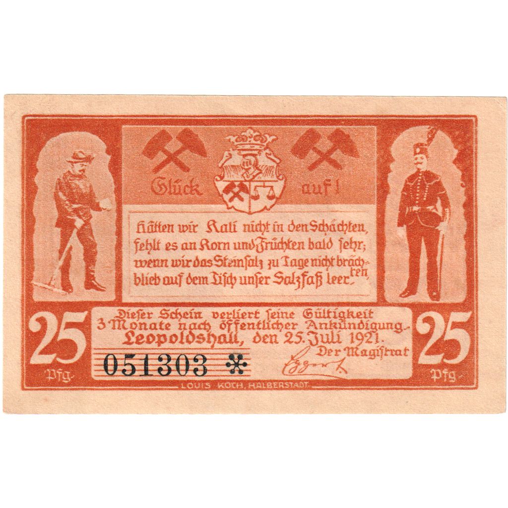 Deutschland, Leopoldshall, 25 Pfennig, 1921-05-02, UNZ