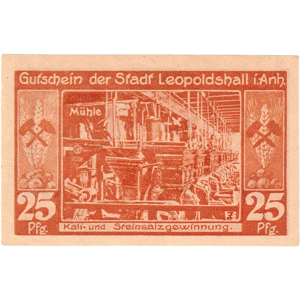 Germania, Leopoldshall, 25 Pfennig, 1921-05-02, FDS