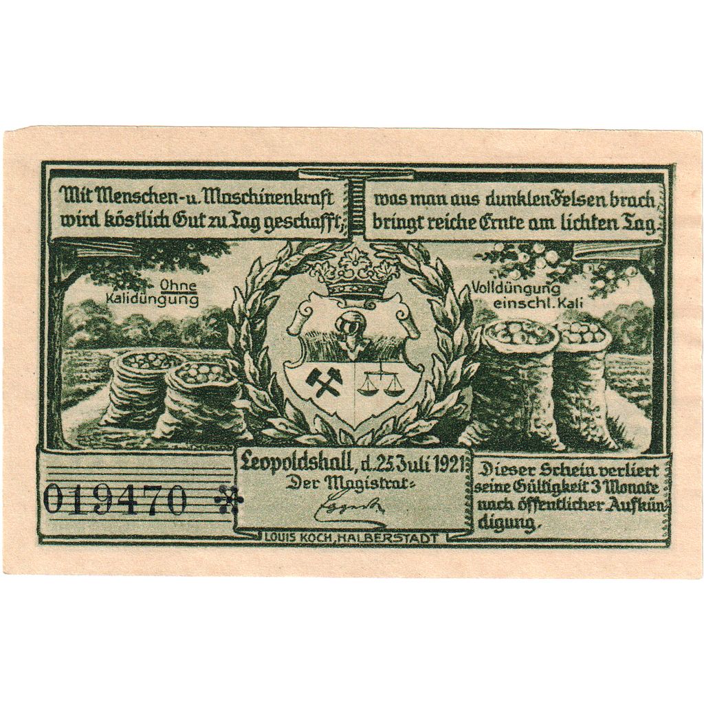 Germania, Leopoldshall, 50 Pfennig, 1921-05-02, FDS