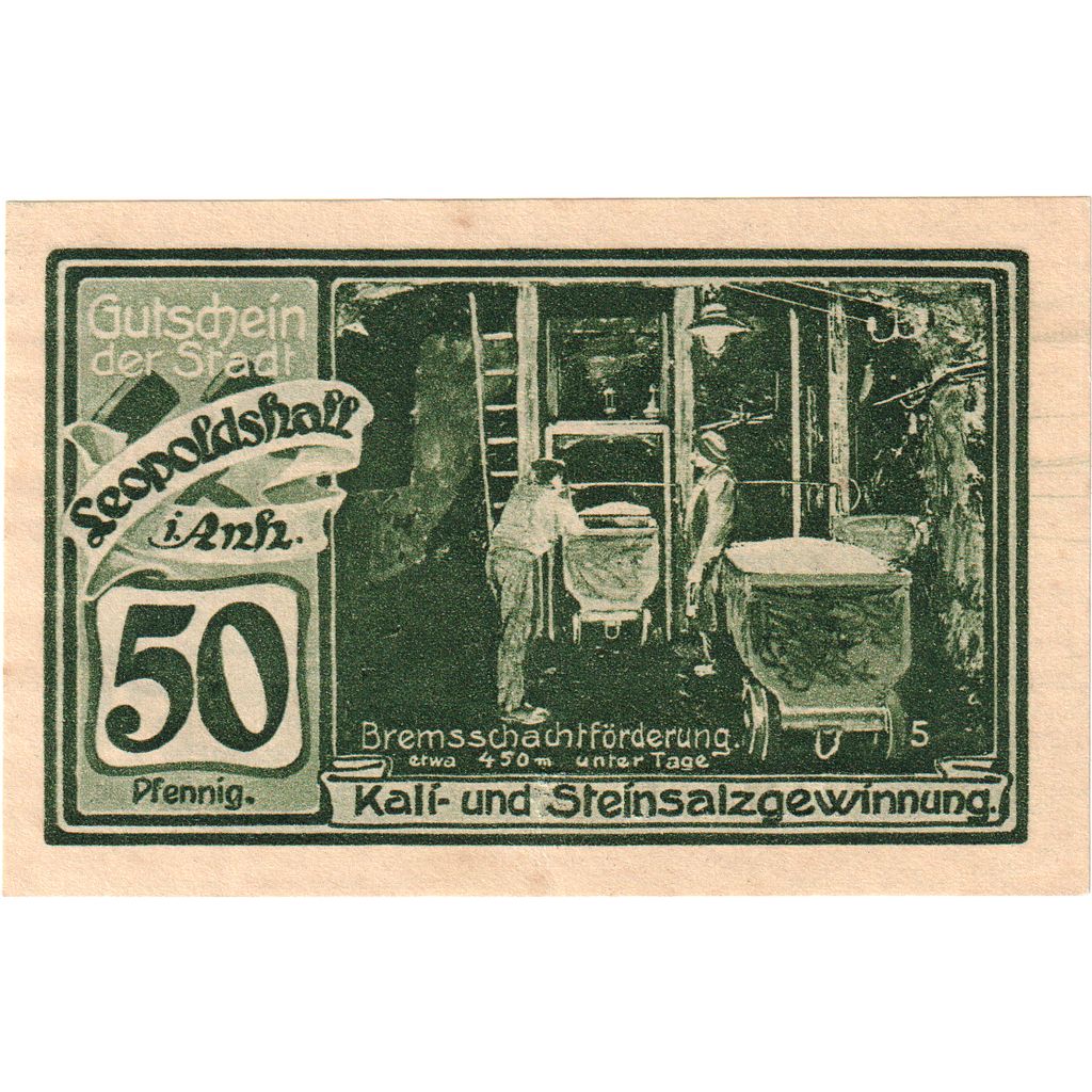 Germania, Leopoldshall, 50 Pfennig, 1921-05-02, FDS