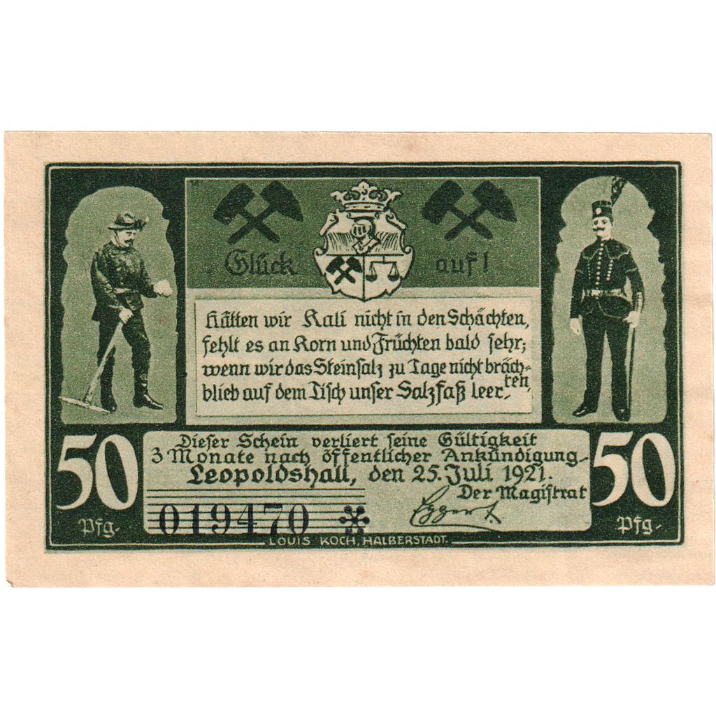 Germania, Leopoldshall, 50 Pfennig, 1921-05-02, FDS