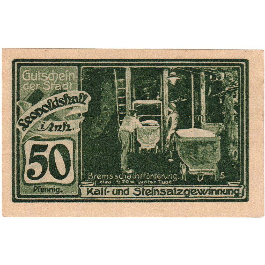 Germania, Leopoldshall, 50 Pfennig, 1921-05-02, FDS