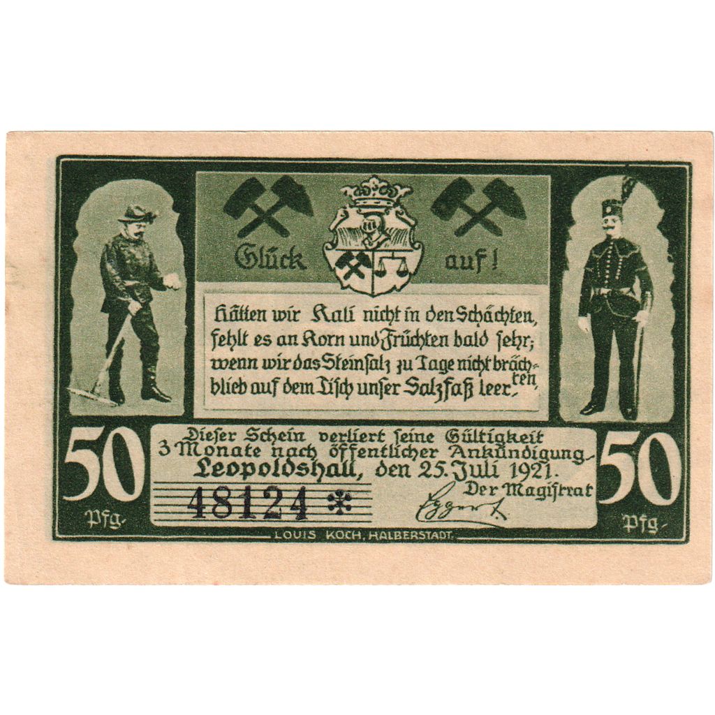 Germania, Leopoldshall, 50 Pfennig, 1921-05-02, FDS